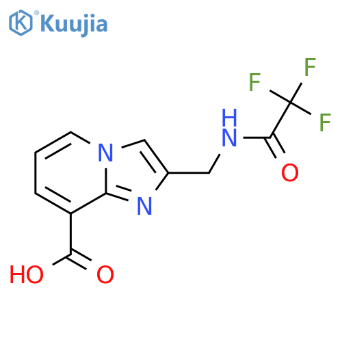 2-[(2,2,2-Trifluoroacetamido)methyl]imidazo[1,2-a]pyridine-8-carboxylic acid structure