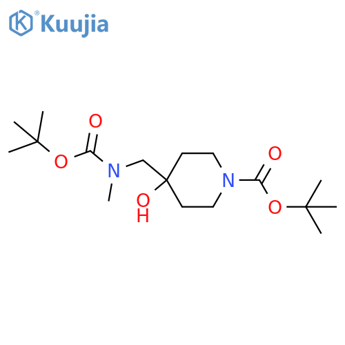 Tert-butyl 4-({[(tert-butoxy)carbonyl](methyl)amino}methyl)-4-hydroxypiperidine-1-carboxylate structure