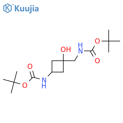 tert-butyl N-[3-({[(tert-butoxy)carbonyl]amino}methyl)-3-hydroxycyclobutyl]carbamate structure