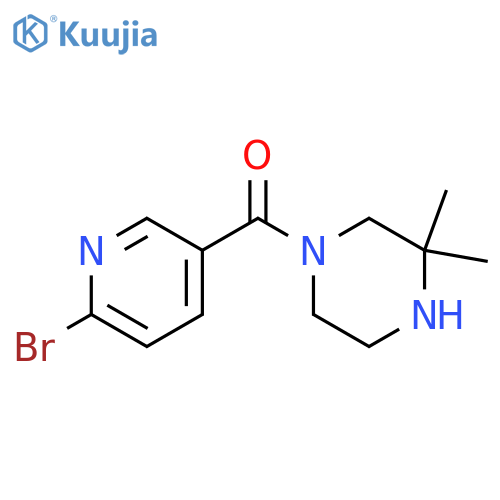 1-(6-Bromopyridine-3-carbonyl)-3,3-dimethylpiperazine structure