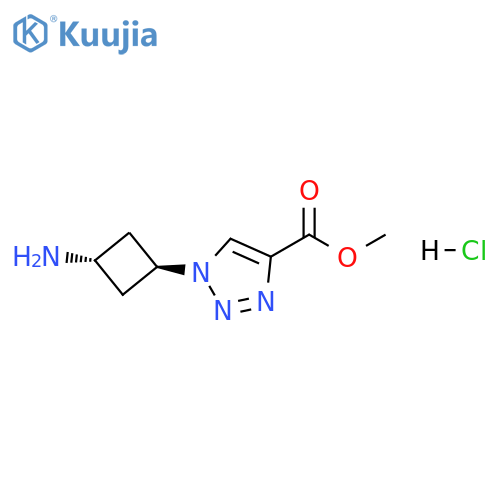1H-1,2,3-Triazole-4-carboxylic acid, 1-(trans-3-aminocyclobutyl)-, methyl ester, hydrochloride (1:1) structure