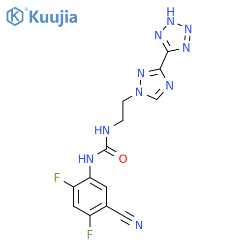 1-(5-cyano-2,4-difluorophenyl)-3-{2-[3-(2H-1,2,3,4-tetrazol-5-yl)-1H-1,2,4-triazol-1-yl]ethyl}urea structure