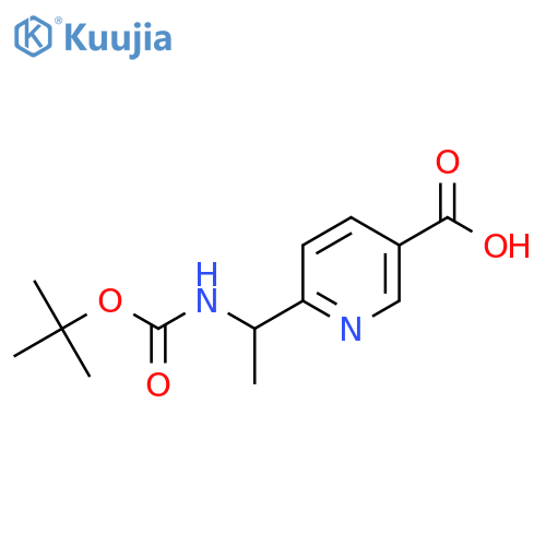 6-(1-{(tert-butoxy)carbonylamino}ethyl)pyridine-3-carboxylic acid structure