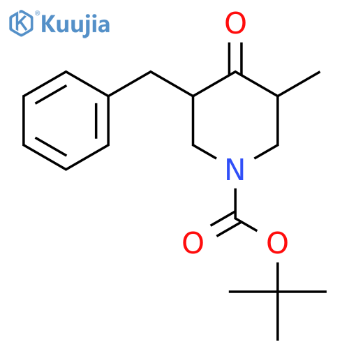 Tert-butyl 3-benzyl-5-methyl-4-oxopiperidine-1-carboxylate structure