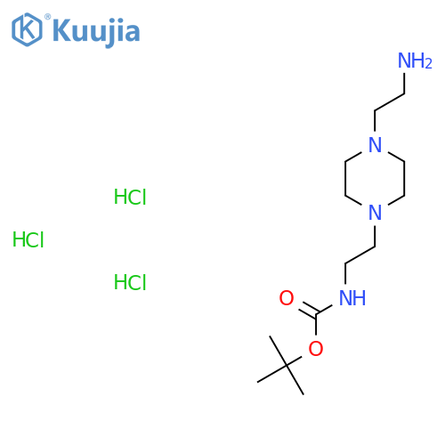 tert-butyl N-{2-[4-(2-aminoethyl)piperazin-1-yl]ethyl}carbamate trihydrochloride structure