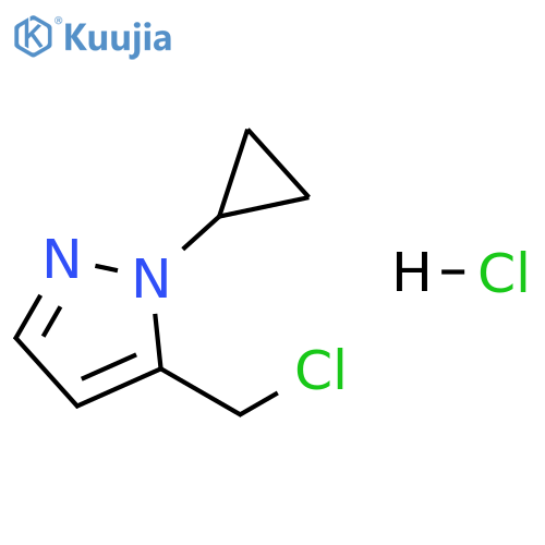 1H-Pyrazole, 5-(chloromethyl)-1-cyclopropyl-, hydrochloride (1:1) structure