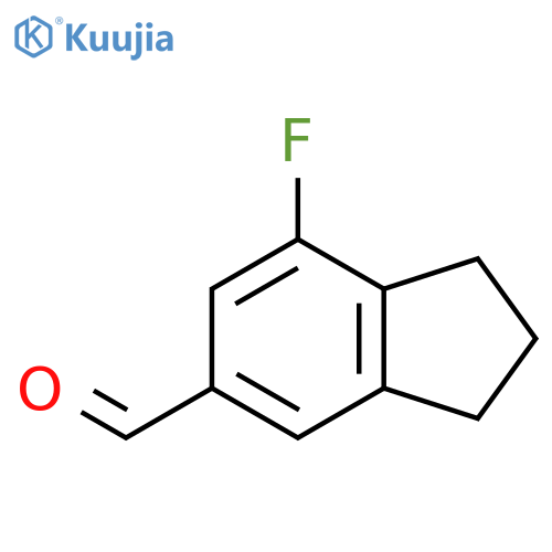 7-fluoro-2,3-dihydro-1H-indene-5-carbaldehyde structure