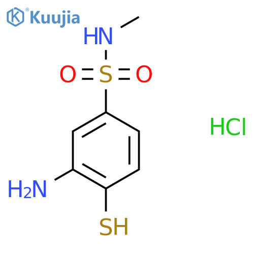 3-amino-N-methyl-4-sulfanylbenzene-1-sulfonamide hydrochloride structure