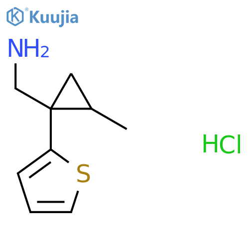 1-[2-Methyl-1-(thiophen-2-yl)cyclopropyl]methanamine hydrochloride structure