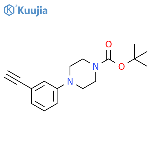 1-Piperazinecarboxylic acid, 4-(3-ethynylphenyl)-, 1,1-dimethylethyl ester structure