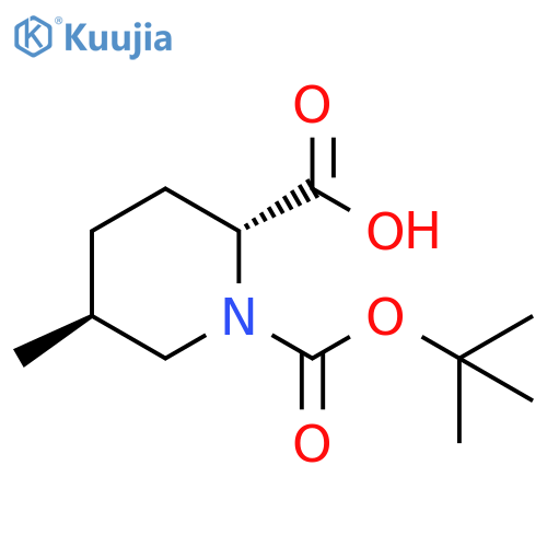 1-(tert-butoxy)carbonyl-5-methylpiperidine-2-carboxylic acid, trans structure