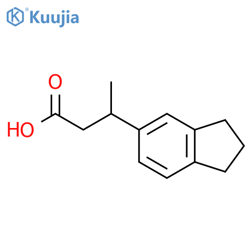 3-(2,3-dihydro-1H-inden-5-yl)butanoic acid structure