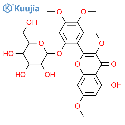 4H-1-Benzopyran-4-one, 2-[2-(β-D-glucopyranosyloxy)-4,5-dimethoxyphenyl]-5-hydroxy-3,7-dimethoxy- structure