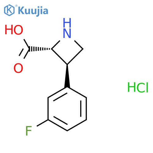 rac-(2R,3R)-3-(3-fluorophenyl)azetidine-2-carboxylic acid hydrochloride structure