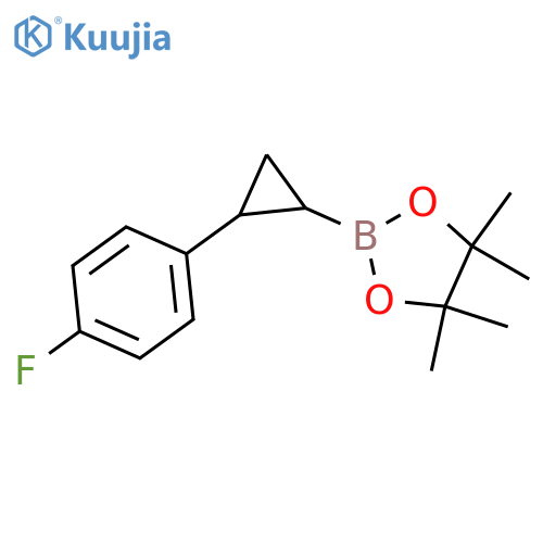 2-2-(4-fluorophenyl)cyclopropyl-4,4,5,5-tetramethyl-1,3,2-dioxaborolane structure