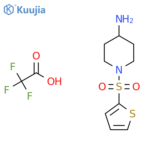 1-(Thiophene-2-sulfonyl)piperidin-4-amine; trifluoroacetic acid structure