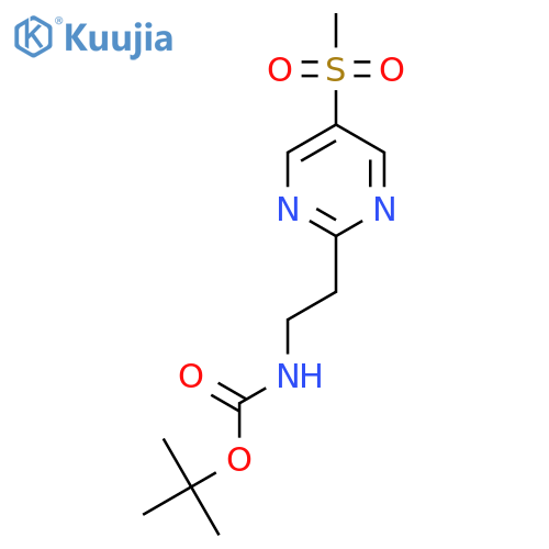 tert-butyl N-[2-(5-methanesulfonylpyrimidin-2-yl)ethyl]carbamate structure