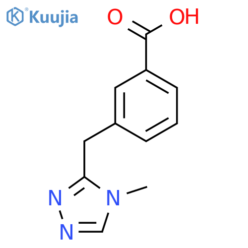 3-[(4-methyl-4H-1,2,4-triazol-3-yl)methyl]benzoic acid structure