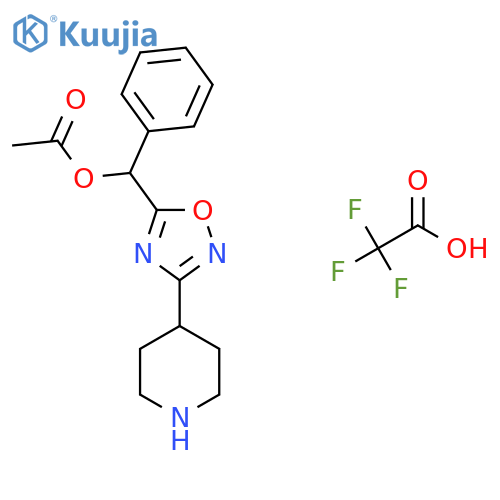 Phenyl[3-(piperidin-4-yl)-1,2,4-oxadiazol-5-yl]methyl acetate; trifluoroacetic acid structure