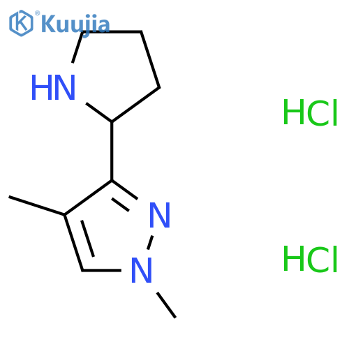 1,4-dimethyl-3-(pyrrolidin-2-yl)-1H-pyrazole dihydrochloride structure