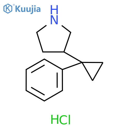 Pyrrolidine, 3-(1-phenylcyclopropyl)-, hydrochloride (1:1) structure