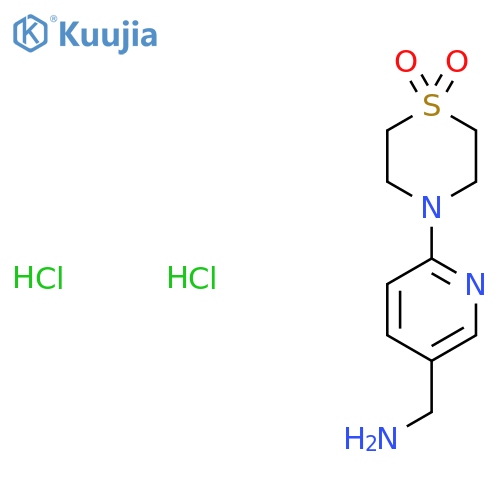4-[5-(Aminomethyl)pyridin-2-yl]-1lambda6-thiomorpholine-1,1-dione dihydrochloride structure