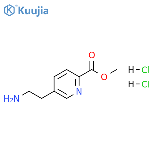 2-Pyridinecarboxylic acid, 5-(2-aminoethyl)-, methyl ester, hydrochloride (1:2) structure
