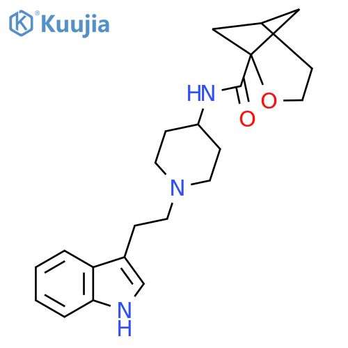 N-{1-[2-(1H-indol-3-yl)ethyl]piperidin-4-yl}-2-oxabicyclo[3.1.1]heptane-1-carboxamide structure