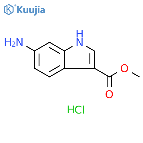 1H-Indole-3-carboxylic acid, 6-amino-, methyl ester, hydrochloride (1:1) structure