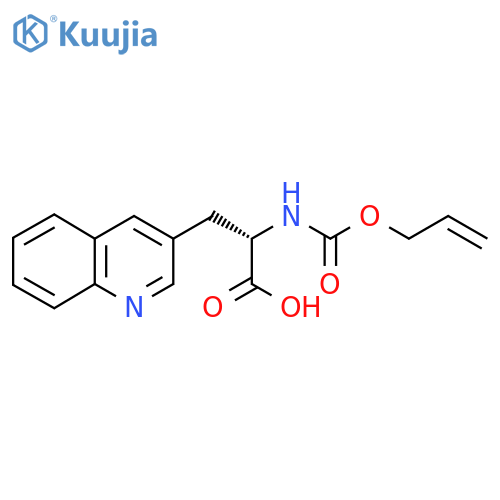 (2S)-2-{[(prop-2-en-1-yloxy)carbonyl]amino}-3-(quinolin-3-yl)propanoic acid structure