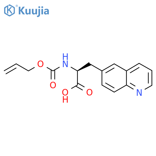 (2S)-2-{[(prop-2-en-1-yloxy)carbonyl]amino}-3-(quinolin-6-yl)propanoic acid structure