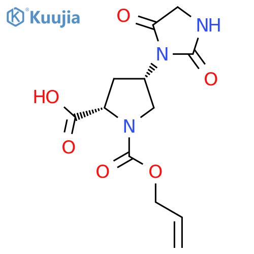 (2S,4S)-4-(2,5-dioxoimidazolidin-1-yl)-1-[(prop-2-en-1-yloxy)carbonyl]pyrrolidine-2-carboxylic acid structure
