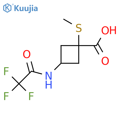 1-(Methylsulfanyl)-3-(2,2,2-trifluoroacetamido)cyclobutane-1-carboxylic acid structure