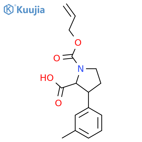 3-(3-Methylphenyl)-1-[(prop-2-en-1-yloxy)carbonyl]pyrrolidine-2-carboxylic acid structure