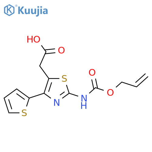 2-(2-{[(Prop-2-en-1-yloxy)carbonyl]amino}-4-(thiophen-2-yl)-1,3-thiazol-5-yl)acetic acid structure