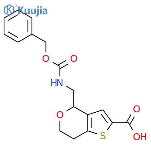 4-({[(benzyloxy)carbonyl]amino}methyl)-4H,6H,7H-thieno[3,2-c]pyran-2-carboxylic acid structure