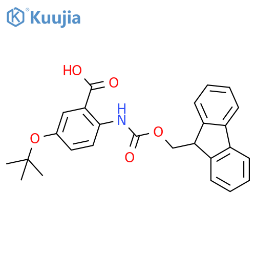 5-(tert-butoxy)-2-({[(9H-fluoren-9-yl)methoxy]carbonyl}amino)benzoic acid structure