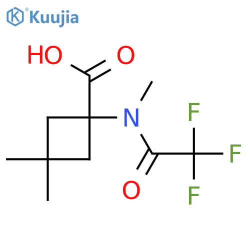 3,3-dimethyl-1-(2,2,2-trifluoro-N-methylacetamido)cyclobutane-1-carboxylic acid structure