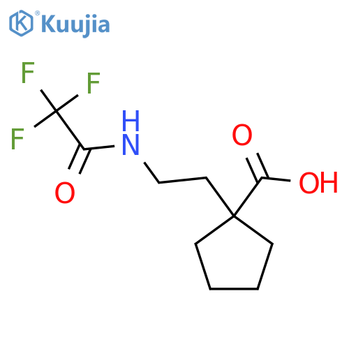 1-[2-(Trifluoroacetamido)ethyl]cyclopentane-1-carboxylic acid structure