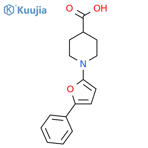 1-(5-Phenylfuran-2-yl)piperidine-4-carboxylic acid structure