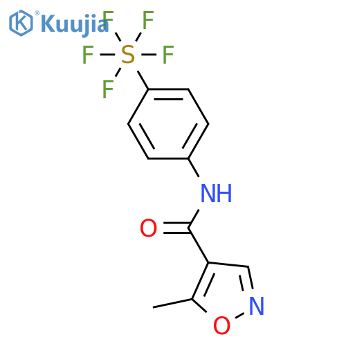 5-Methyl-N-(4-(pentafluoro-l6-sulfaneyl)phenyl)isoxazole-4-carboxamide structure