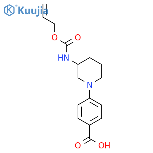4-(3-{[(Prop-2-en-1-yloxy)carbonyl]amino}piperidin-1-yl)benzoic acid structure