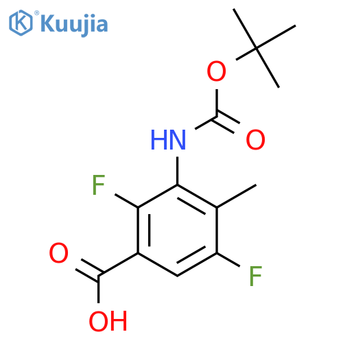3-{(tert-butoxy)carbonylamino}-2,5-difluoro-4-methylbenzoic acid structure