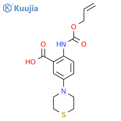 2-{[(Prop-2-en-1-yloxy)carbonyl]amino}-5-(thiomorpholin-4-yl)benzoic acid structure
