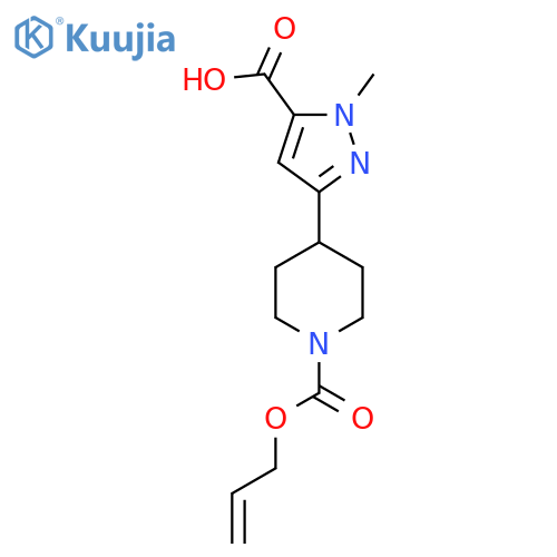 1-methyl-3-{1-[(prop-2-en-1-yloxy)carbonyl]piperidin-4-yl}-1H-pyrazole-5-carboxylic acid structure