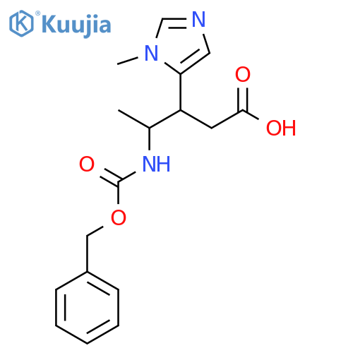 4-{[(benzyloxy)carbonyl]amino}-3-(1-methyl-1H-imidazol-5-yl)pentanoic acid structure