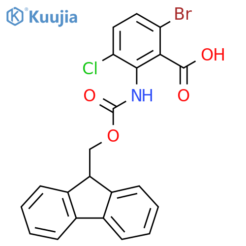 6-bromo-3-chloro-2-({[(9H-fluoren-9-yl)methoxy]carbonyl}amino)benzoic acid structure