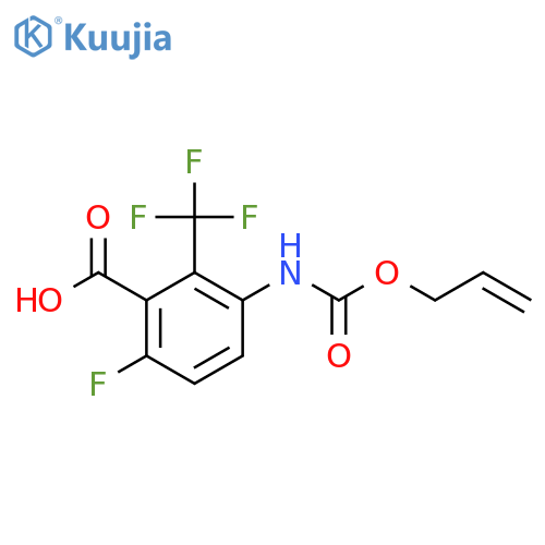 6-Fluoro-3-{[(prop-2-en-1-yloxy)carbonyl]amino}-2-(trifluoromethyl)benzoic acid structure