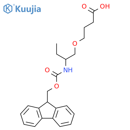 4-2-({(9H-fluoren-9-yl)methoxycarbonyl}amino)butoxybutanoic acid structure