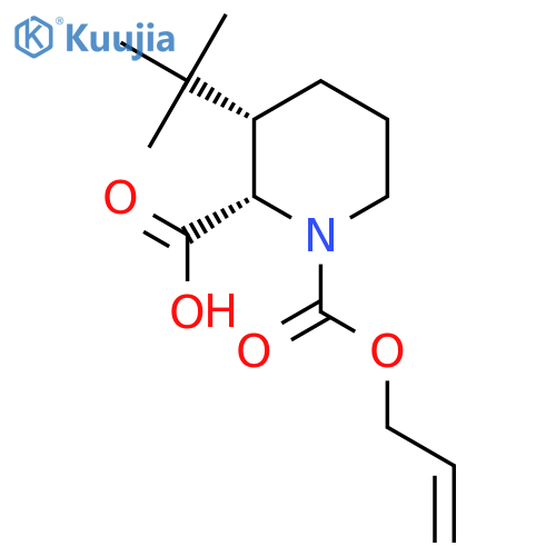 rac-(2R,3R)-3-tert-butyl-1-[(prop-2-en-1-yloxy)carbonyl]piperidine-2-carboxylic acid structure